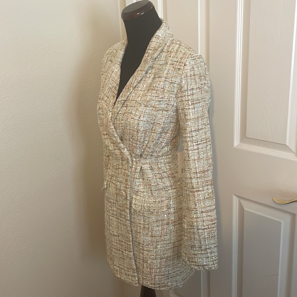 New Jason Wu Tweed Long Sleeve Blazer Jacket - Picture 11 of 16